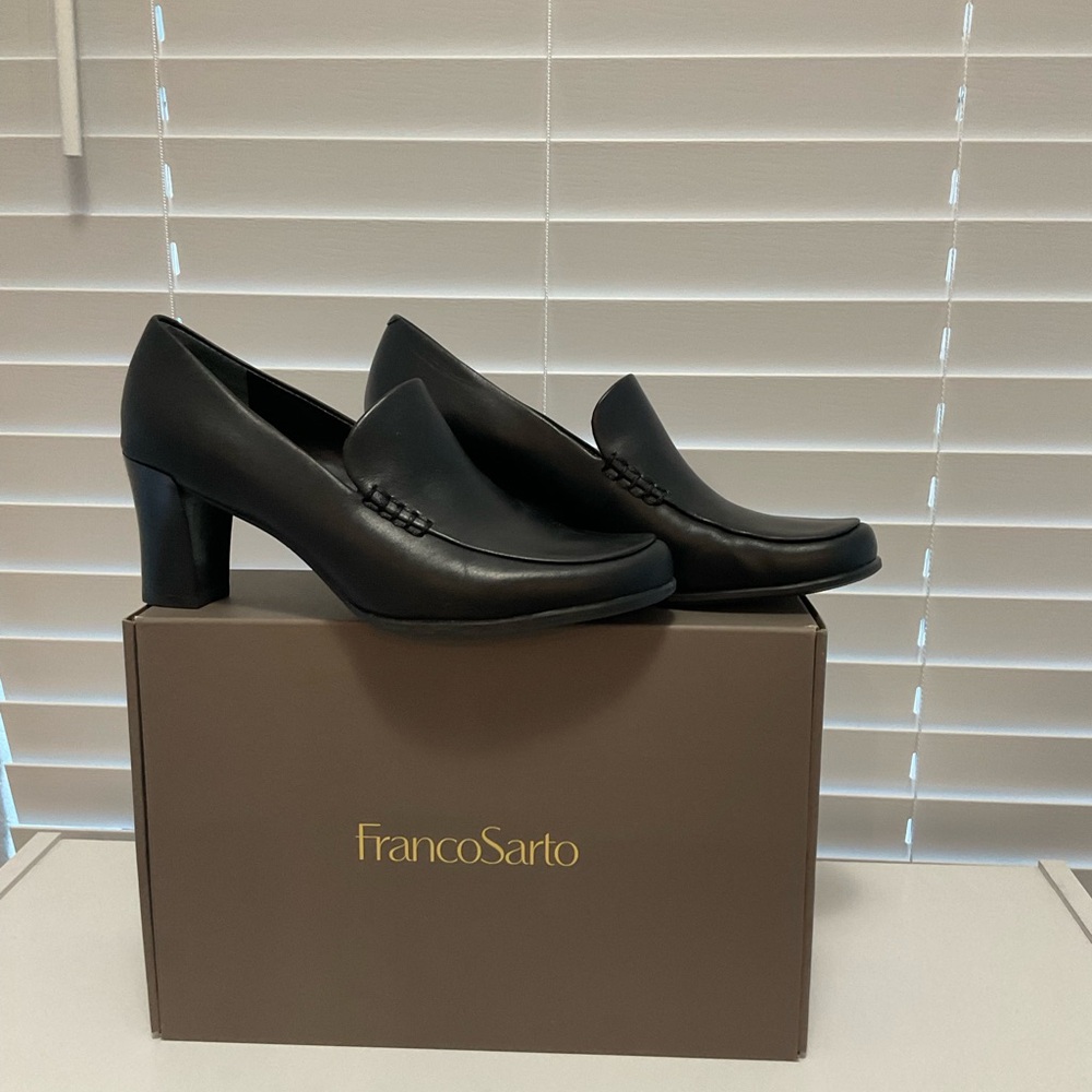Franco Sarto Nolan Classic Black Heeled Shoes size 7.5